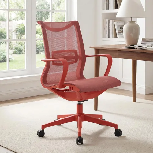 Vista 10 de LuxErgo Ergonomic Mesh Office Chair with Lumbar Support Mid Back Desk Chair Adjustable Height, 115° Recline & Armrests, 360° Swivel Rolling