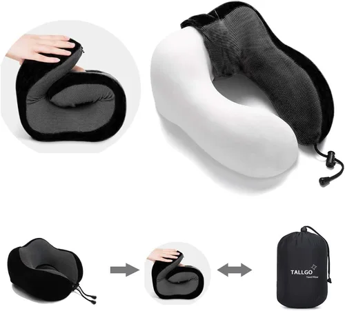 Vista 6 de Almohada de viaje, la mejor almohada cervical de espuma viscoelástica, soporte de cabeza, almohada suave de apoyo para la cabeza para dormir