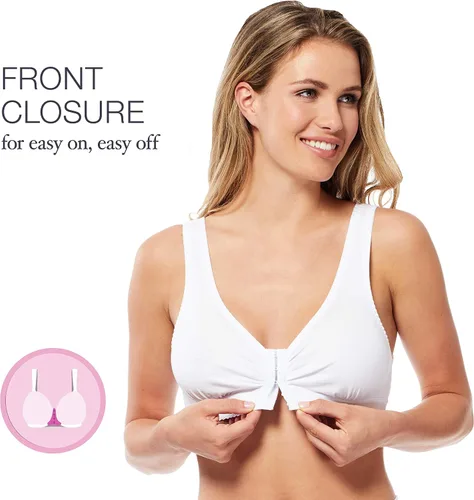 Vista 2 de Carole Martin Full-Freedom Front Closure Bra, Perfect Wireless Cotton Sleep Bras for Women