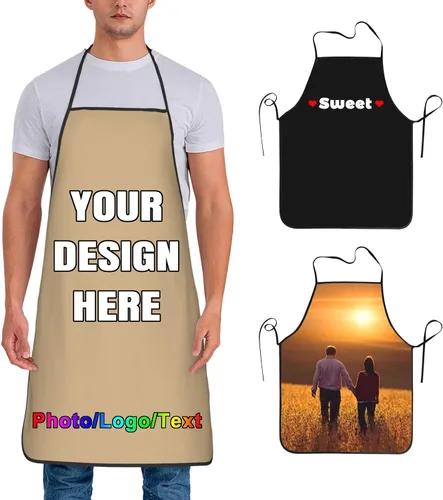 Vista 44 de Delantal de chef personalizado para hombres y mujeres, para cocinar, con nombre, logotipo, foto, regalos de cocina para familiares y amigos