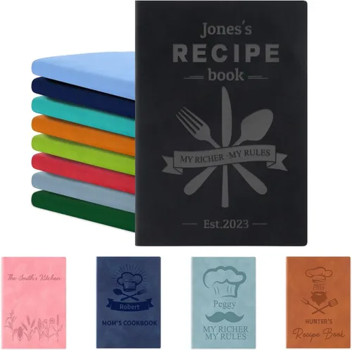 Vista 10 de Cuaderno personalizado de cuero diario con grabado con nombre y texto para mujeres y hombres, 192 páginas, regalo personalizado de cumpleaños