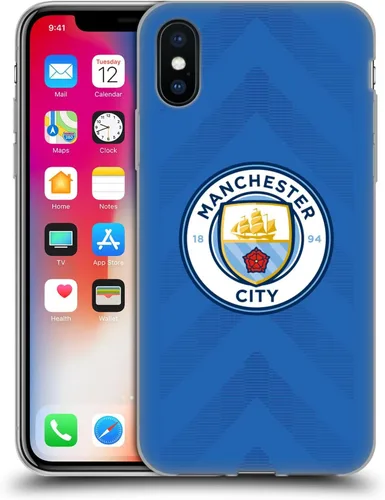 Vista 148 de Head Case Designs Funda de gel con licencia oficial del Manchester City Man City FC Away 2022/23 [protección de grado militar] compatible con Apple