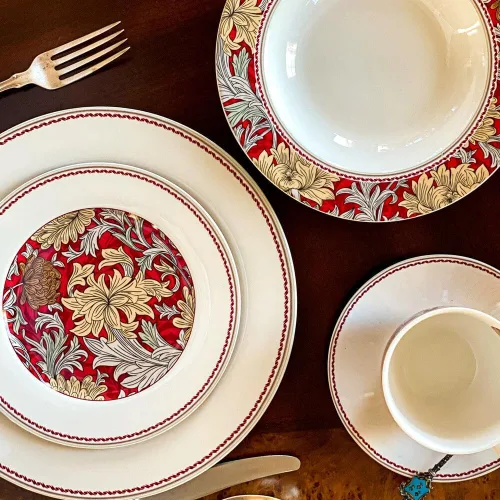 Vista 6 de STPGoods - Juego de vajilla de 20 piezas, platos y cuencos de porcelana con tazas, postre, ensalada, platos llanos y cuencos, diseño floral William