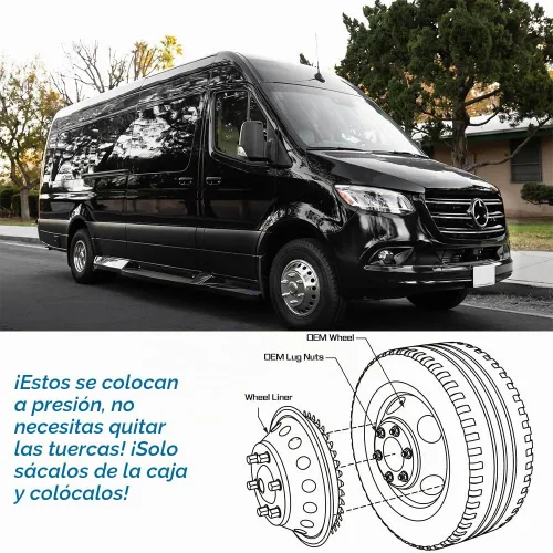 Vista 6 de Simulador de rueda de 16" para Dodge 2012-2025, Mercedes y Freightliner Sprinter Van