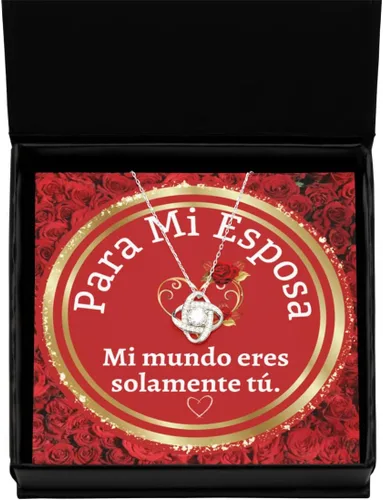 Vista 11 de Regalo para mi esposa "Mi mundo eres tu" cadena para esposa, collar para mi mujer