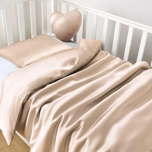Vista 9 de PROMEED Funda de edredón de seda 100 % natural con cremallera oculta, ropa de cama de seda prémium de 23 momme para cabello y piel de bebé