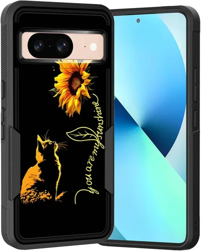 Vista 120 de Funda para Pixel 6A, Híbrida de Doble Capa de Servicio Pesado Resistente a Prueba de Golpes PC Duro + Funda Protectora de Silicona Suave para Google