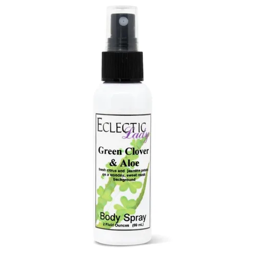 Vista 7 de Eclectic Lady Spray corporal de trébol verde y aloe, doble fuerza, 2 onzas, niebla corporal