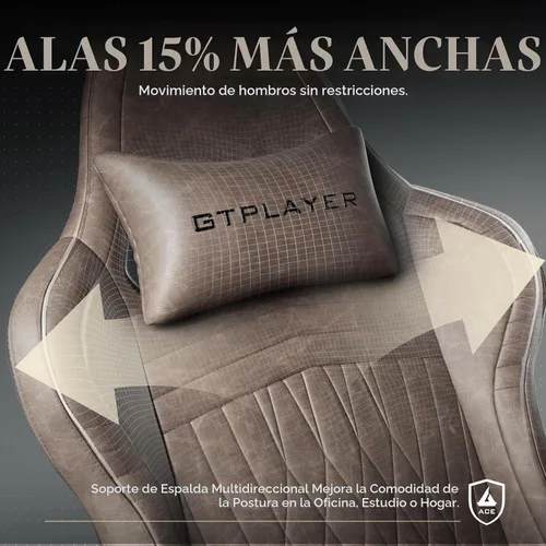 Vista 7 de GTPLAYER ACE-PRO Sillas Gaming Musicales – Altavoces Integrados, Soporte de App y Control Bluetooth, Sillas de Juegos de Computadora con Reposapiés
