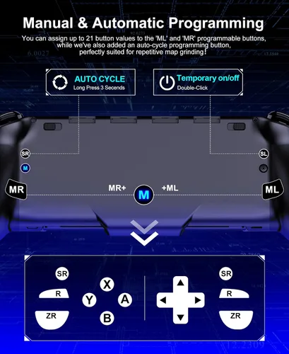 Vista 5 de Gammeefy Switch Controllers Compatible with Nintendo Switch/Switch OLED, One-Piece Joypad Controller Replacement for Switch Pro Controller with 9