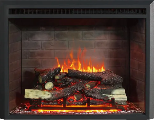 Vista 8 de RICHFLAME Gavin 23 Pulgadas Chimenea Eléctrica de Inserción con Tronco y Altavoz, Diseñada para Montaje en Pared, Apertura para Quema de Madera