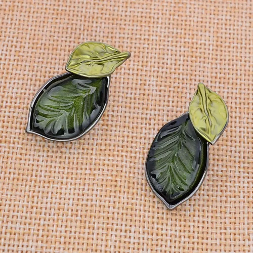 Vista 5 de Juego de joyas vintage con diseño floral de hoja, bohemio, collar y aretes, joyería de cristal a la moda
