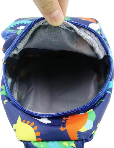 Vista 6 de ANKOMINA Mochila bandolera pequeña para niños diseño de dinosaurio unicornio y hombro para exteriores viajes senderismo Azul Patchwork talla única