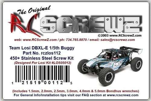 Vista 2 de RCScrewZ Kit de tornillos de acero inoxidable los112 compatible con Losi DBXL-E 1/5 para kit LOS05