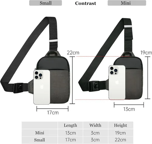 Vista 5 de Long Keeper Mini bolso bandolera Bolso cruzado pequeño impermeable para hombre y mujer, bolso casual para teléfono para viajes, senderismo