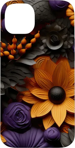 Vista 15 de iPhone 16 Halloween Flores Otoño Calabazas Caso
