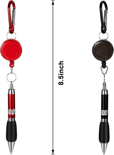 Vista 2 de Outus 12 piezas retráctiles para bolígrafo, soporte retráctil para carrete 3 en 1, carrete de insignia, bolígrafo, cinturón, clip para llavero