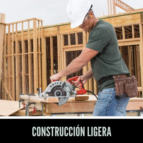 Vista 3 de Skilsaw SPT77WML-01 Sierra circular ligera de accionamiento helicoidal de 15 A, 7-1/4 pulgadas 11.5 Lb Magnesium Worm-Drive, Dual-Field 15a Motor