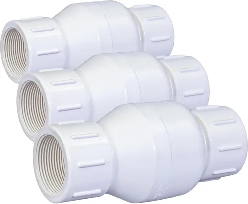 Vista 8 de Midline Valve Válvula de retención en línea del PVC 4I2U100 para la prevención del reflujo; 1" FIP; Plástico blanco