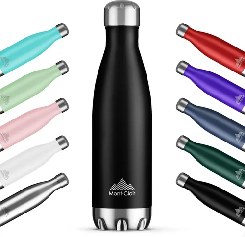Vista 14 de Mont-Clair H2O - Botella de agua de acero inoxidable aislada al vacío, sin BPA, botella de bebidas frías 12 horas y calientes las 24 horas, metal