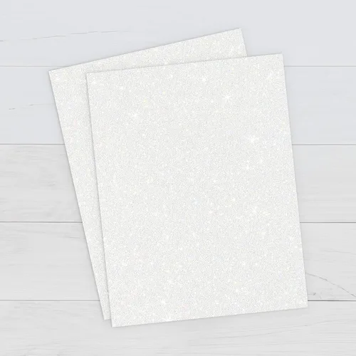 Vista 2 de Print Works Cartulina blanca imprimible con purpurina, perfecta para proyectos escolares y de manualidades, 15 hojas, 8.5 x 11 pulgadas (00514)