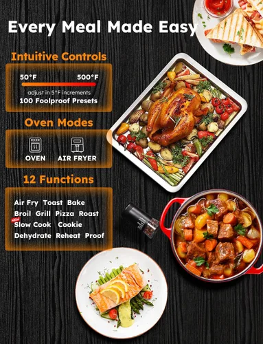 Vista 2 de Nuwave Bravo XL Pro Air Fryer Toaster Oven, Improved 100% Super Convection Acero inoxidable cepillado