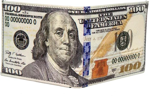Vista 2 de WLT-107 - Cartera de billetes para hombre de US$100 dólares con soporte para tarjetas de crédito y pantalla de identificación