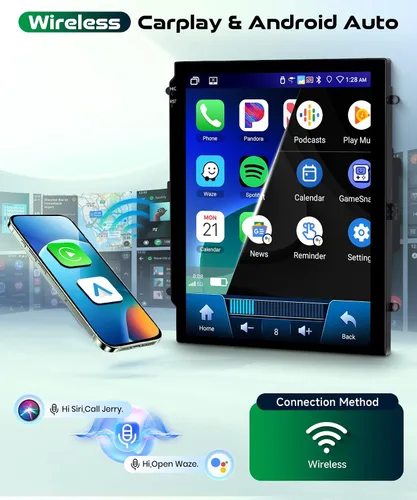 Vista 5 de 4G+64G Radio de Coche Android Estéreo Vertical para 2012 2013 2014 2015 2016 2017 2018 Ford Focus, CarPlay Inalámbrico Android Auto HD IPS Pantalla