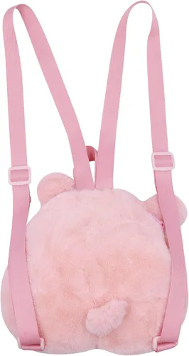 Vista 5 de Linda mochila de peluche para niña, bolsa de peluche kawaii de cerdo para la escuela, mini bolsa de felpa para niñas y mujeres, bolso mullido