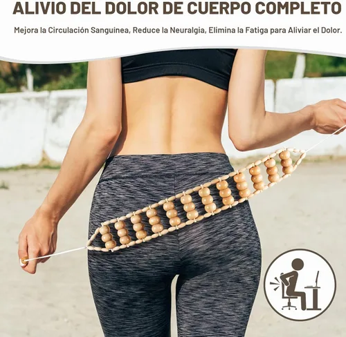 Vista 5 de KintKita Herramientas de masaje de terapia de madera 4 en 1, masajeador de drenaje linfático de madera, removedor de celulitis corporal, kit
