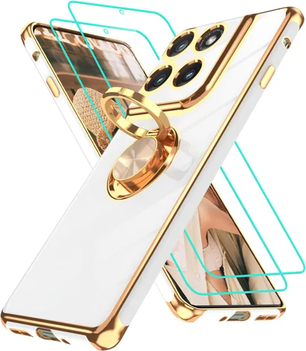 Vista 153 de Funda para Motorola Moto G 5G 2024: Funda Moto G Play 5G 2024 con 2 piezas de protectores de pantalla, soporte de anillo de rotación de 360°