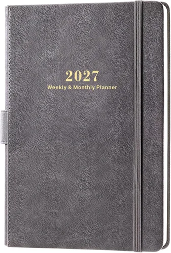 Vista 29 de Agenda 2027 – Agenda semanal mensual 2027 con calcomanías Negro