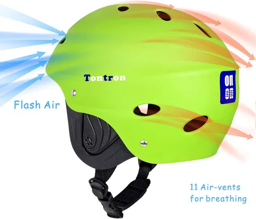 Vista 4 de Tontron Casco de kayak para adultos Wakeboard Esquí acuático Verde primavera mate