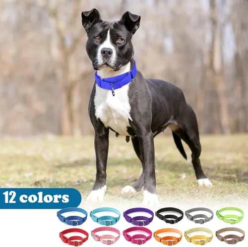 Vista 6 de 12 piezas de collares Martingale para perros medianos, collar reflectante para perros con hebilla de metal duradera ajustable de nylon