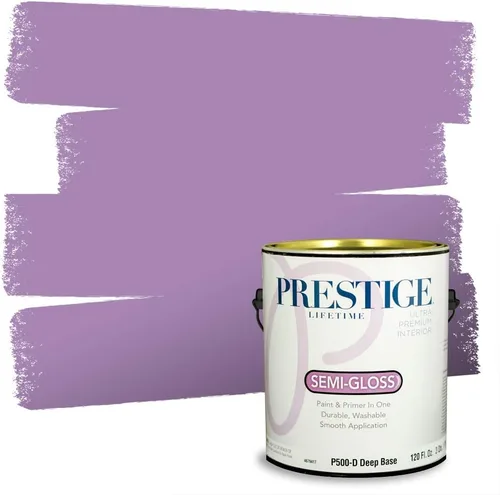 Vista 121 de PRESTIGE Pinturas de pintura interior e imprimación en uno, 1 galón, plano, combinación comparable de Sherwin Williams* Kimono Violet*