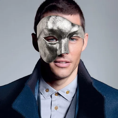 Vista 3 de KEFAN Máscara de mascarada para hombre, máscara de media cara Phantom of The Opera