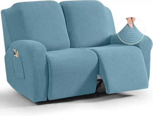 Vista 19 de TAOCOCO Funda reclinable de 4 piezas, funda elástica para sofá reclinable de 4 piezas, funda reclinable con 1 asiento, protector de sofá suave
