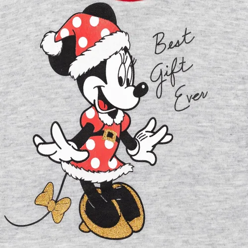 Vista 5 de Disney Mickey Mouse Minnie Mouse - Conjunto de sudadera de vellón y leggings de Navidad para niñas de bebé a niño grande