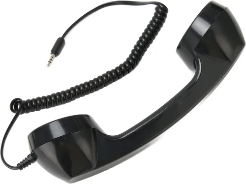 Vista 9 de Auricular de teléfono retro, receptor de teléfono con cable de 0.138 in con micrófono y altavoz, control de volumen, cable en espiral de 9 pies