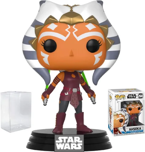 Vista 5 de POP Star Wars: Clone Wars - Figura de vinilo Funko de Ahsoka Tano con sables de luz (paquete con funda protectora de caja compatible)