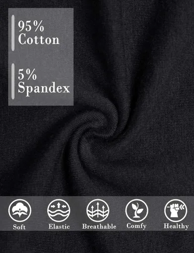 Vista 4 de POKARLA Ropa interior de algodón de cintura alta para mujer, cobertura completa, suave, transpirable, bragas para mujer