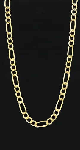 Vista 3 de Cadena Figaro de oro amarillo macizo de 14 k de 16 a 24 pulgadas, 0.138in