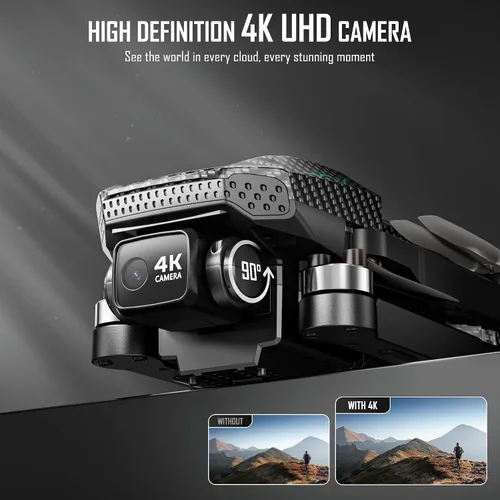 Vista 2 de Drone GPS con cámara 4K para adultos, FPV RC Quadcopter, tiempo de vuelo de 90 minutos, retorno automático, seguimiento GPS, vuelo circular