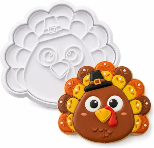 Vista 17 de 8 PCS Thanksgiving Cookie Cutter Set with Embossers Turkey Pumpkin Maple Leaf Corn & More 3" Complete Fall Collection