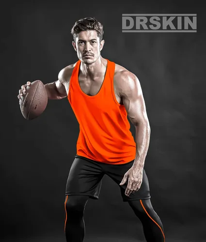 Vista 4 de DRSKIN Men's 4 or 3 Pack Tank Tops Sleeveless Shirts Dry Fit Y-Back Muscle Mesh Gym Training Athletic Workout