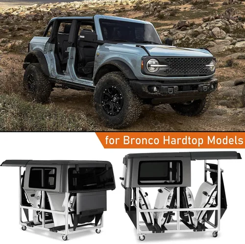 Vista 3 de Hooke Road - Carro de almacenamiento para puerta y tapa dura para Jeep y Ford Bronco Hardtop 4 Doors Holder Rack, Fits 1997-2026 Wrangler TJ JK