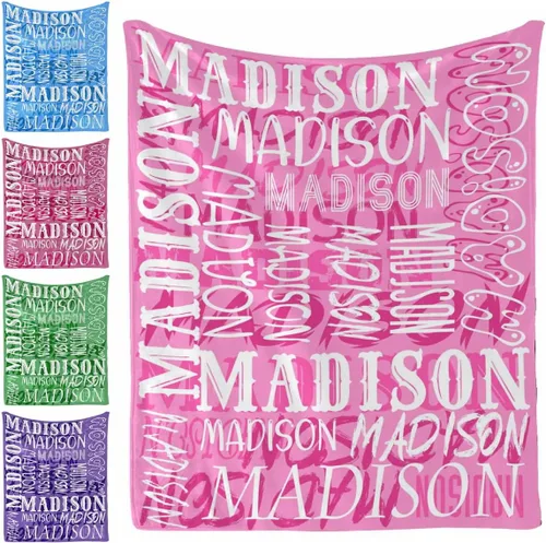 Vista 27 de Manta personalizada, 20 colores para niño y niña, manta con nombre personalizado para niños y adultos, manta de Navidad para niños y niñas