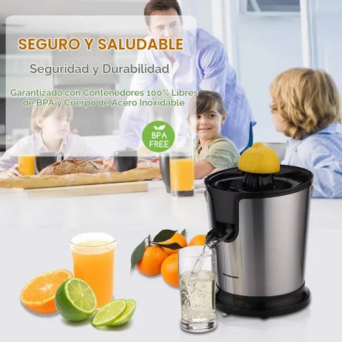 Vista 4 de Homeleader Exprimidor eléctrico de cítricos, exprimidor de limón con acero inoxidable, exprimidor naranja