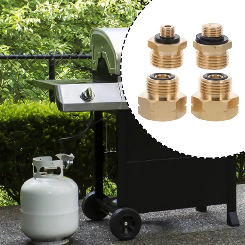 Vista 6 de Adaptador de botella de gas de 4 piezas, convertidor profesional de tanque de propano para un fácil llenado compatible con cilindros de gas europeos