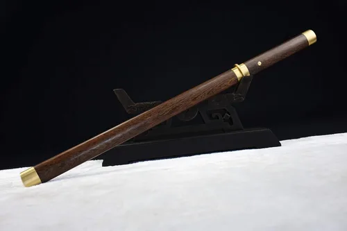 Vista 7 de Katana corta hecha a mano japonés wakizashi samurai espada doblada hoja de acero